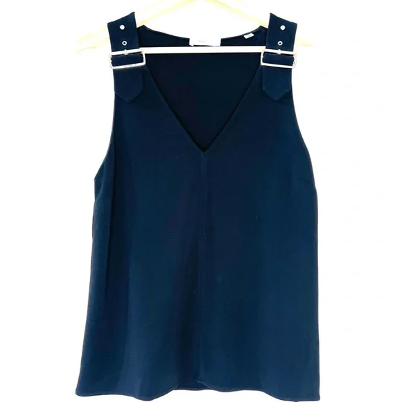 A.L.C. Baxley Buckle Strap Tank Top in Black Size 8 - Picture 3 of 7